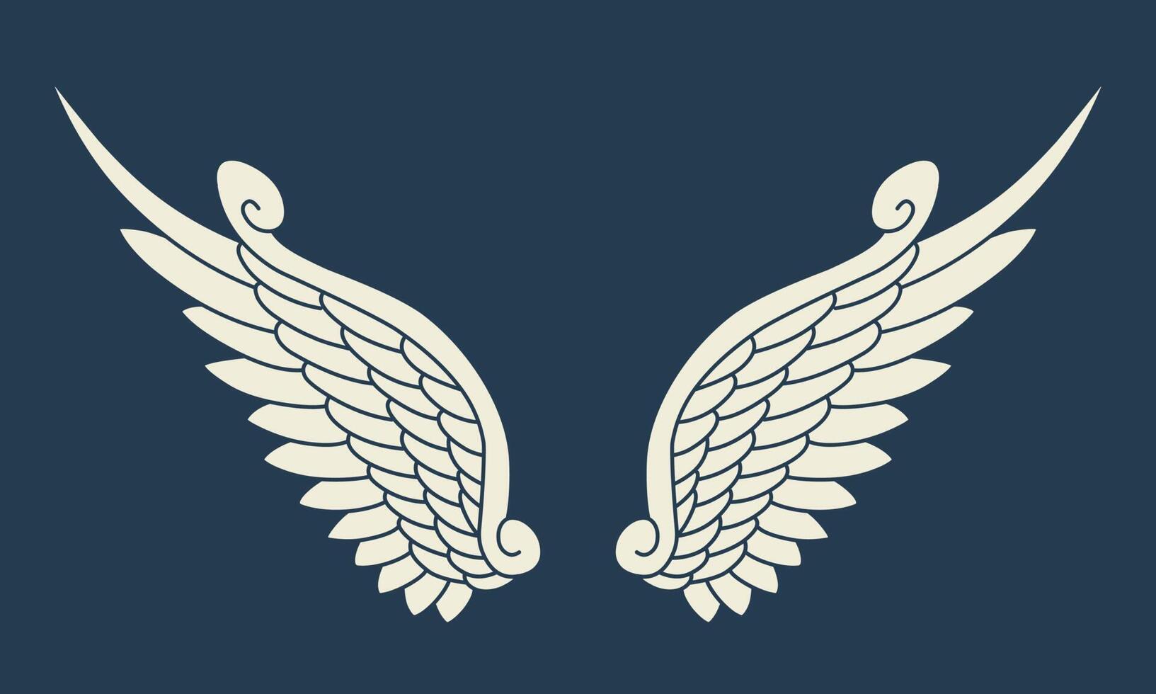 Vector logo icon white angel wings