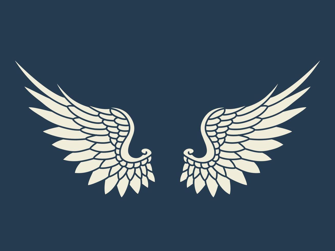 Vector logo icon white angel wings