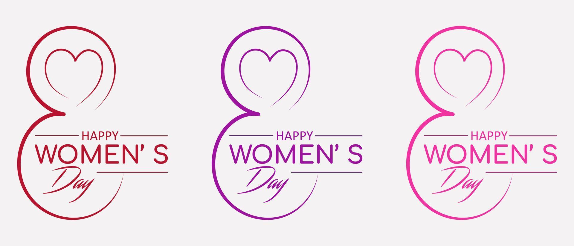 Collection of inscriptions with a design for the international women's day on March 8. vector