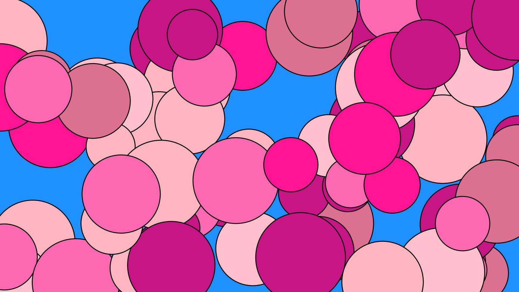 pink shapes over dodger blue background vector