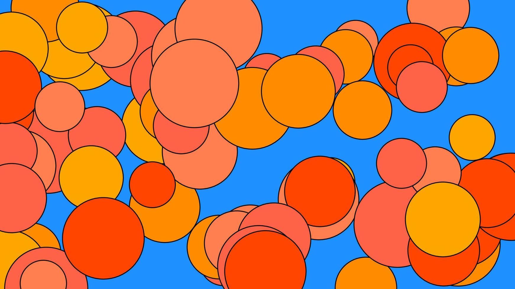 orange shapes over dodger blue background vector