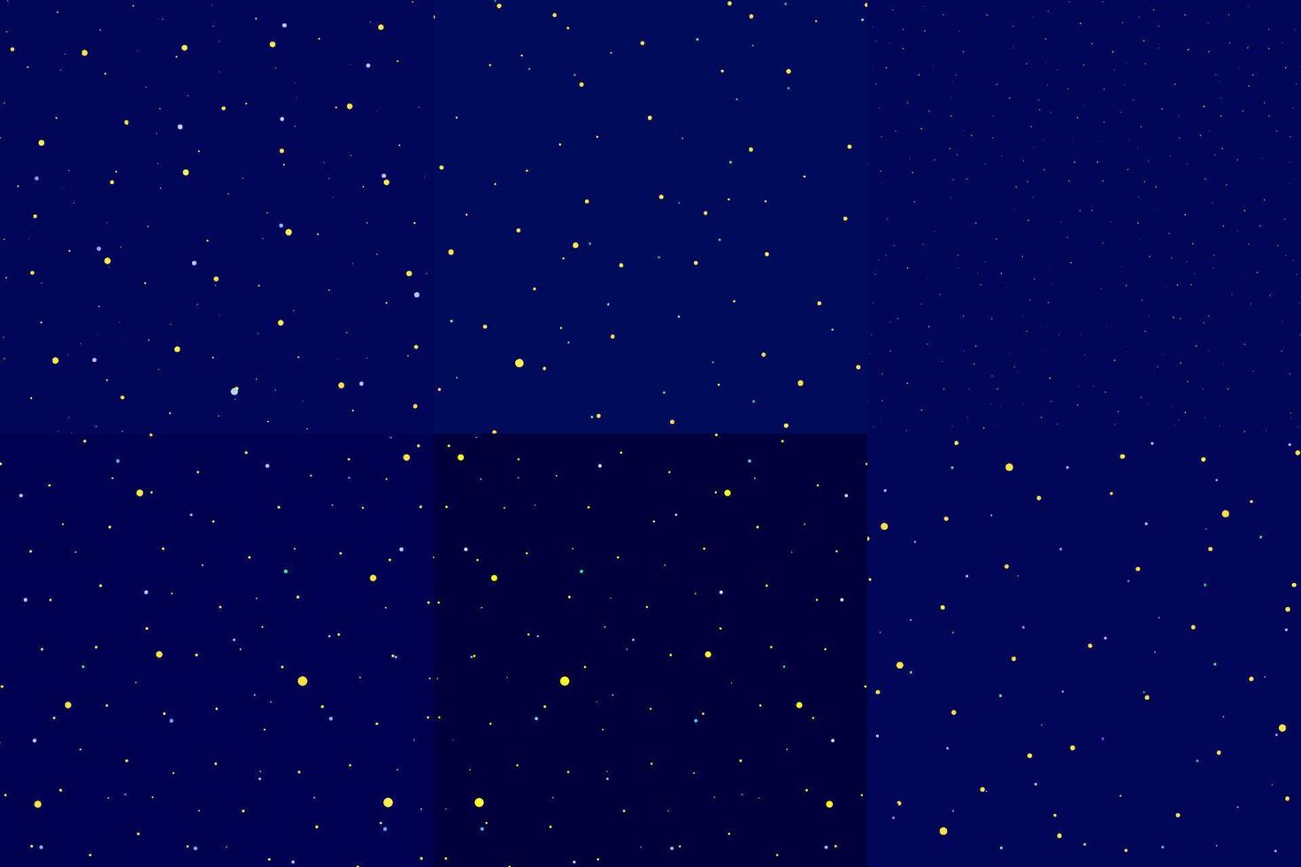 Starry night sky. A set of drawings of star constellations, white on a dark blue background. Vector illustration in a flat style.