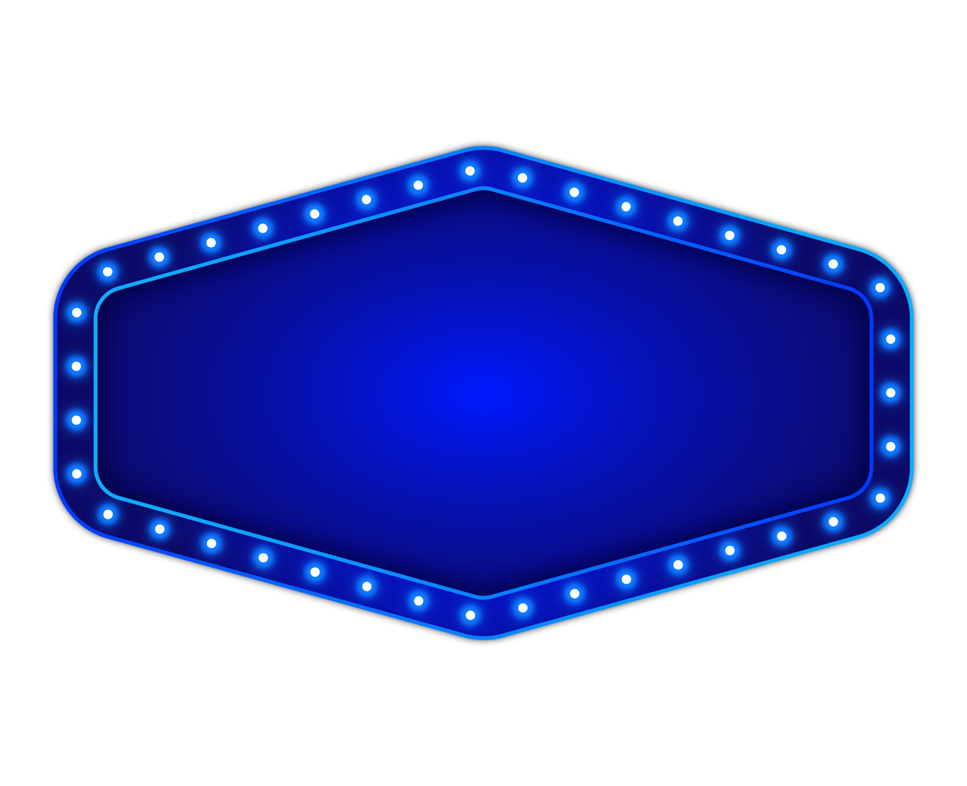 Blue billboard hexagon shape with glowing neon light 19817586 PNG