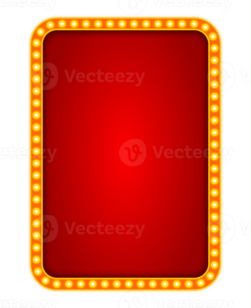 Retro lightbox billboard vintage frame sign board png
