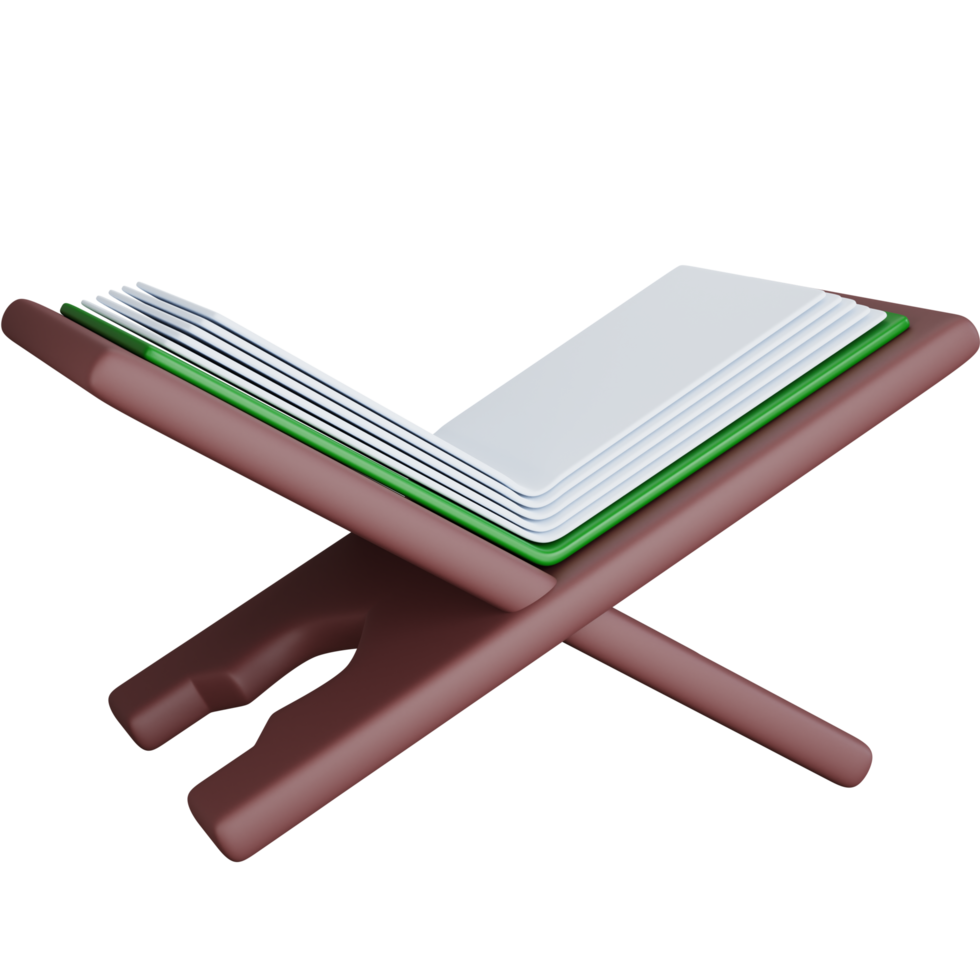 3D Rendering open islamic book isolated png