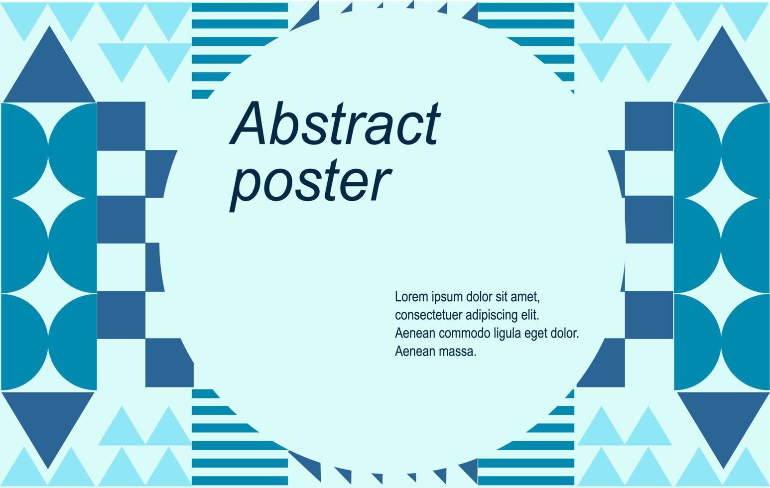 rectangular abstract neogeometric banner on blue background vector