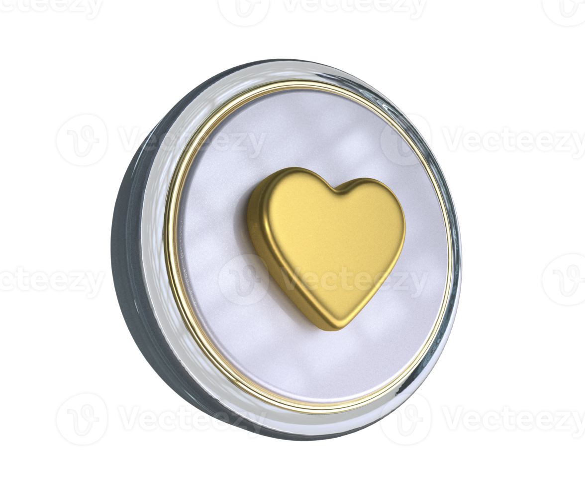 icono de corazón realista ilustración 3d png