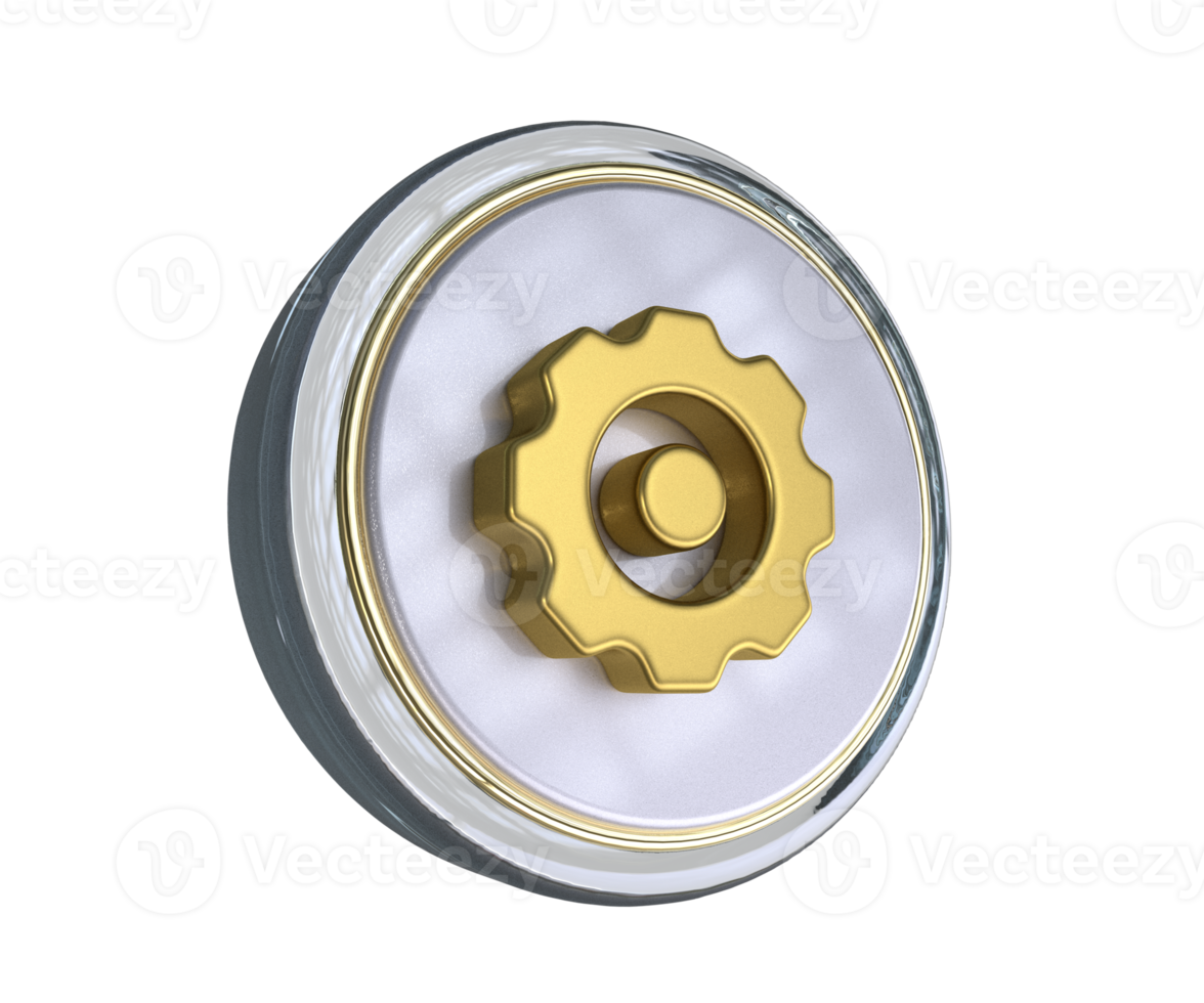ilustração 3d de ícone de configuração realista png