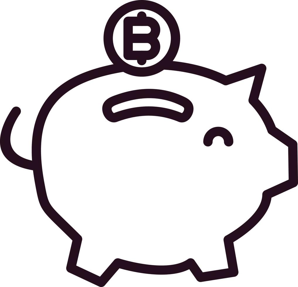 Bitcoin Piggy Bank Vector Icon