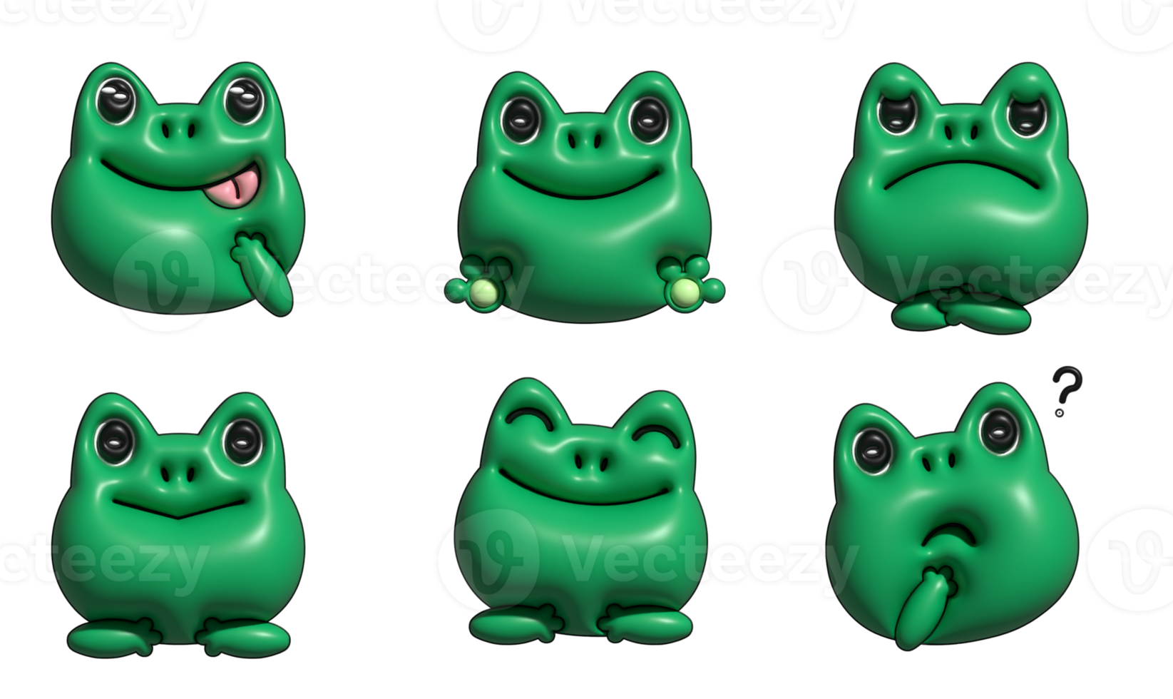 Frog. Toad. Funny animal. 3d icon png