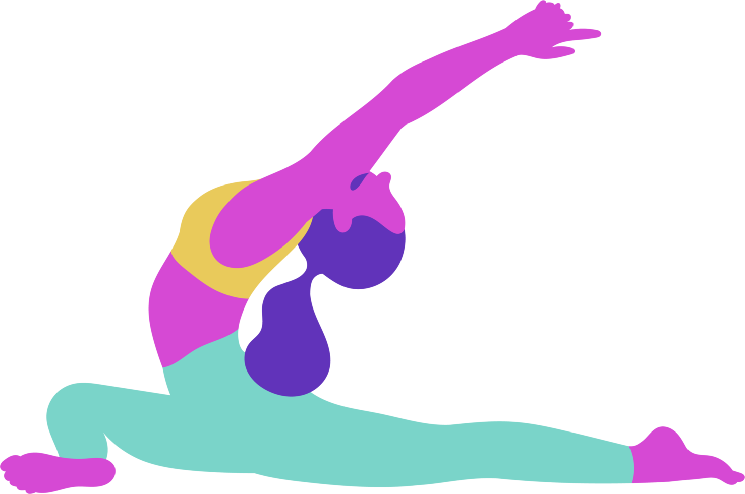 Young woman doing yoga fitness exercises png