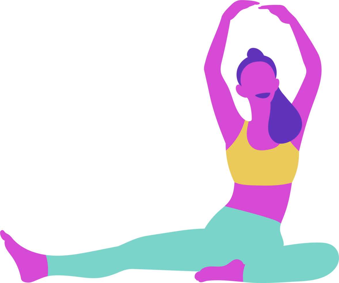 giovane donna fare yoga fitness esercizi png