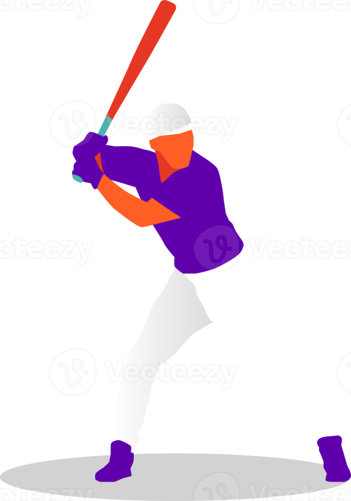 Baseball player hitting the ball png