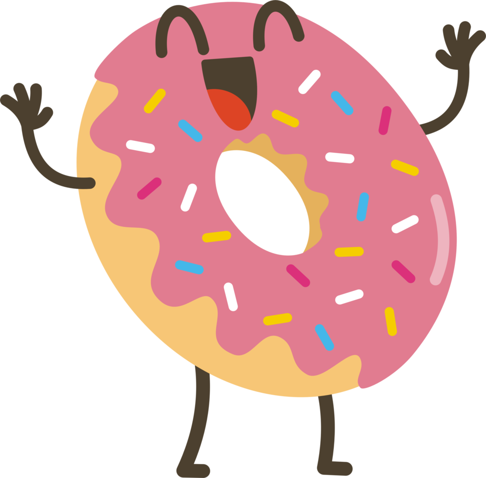 Smiling Donut Cartoon Character. 19818407 PNG
