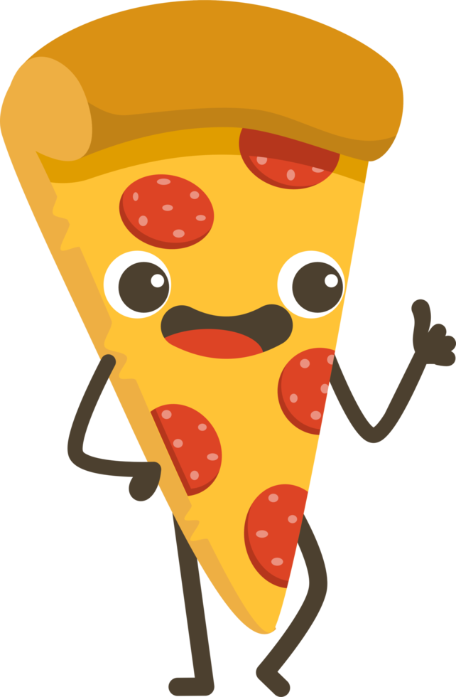 Smiling Pizza Cartoon Character. png