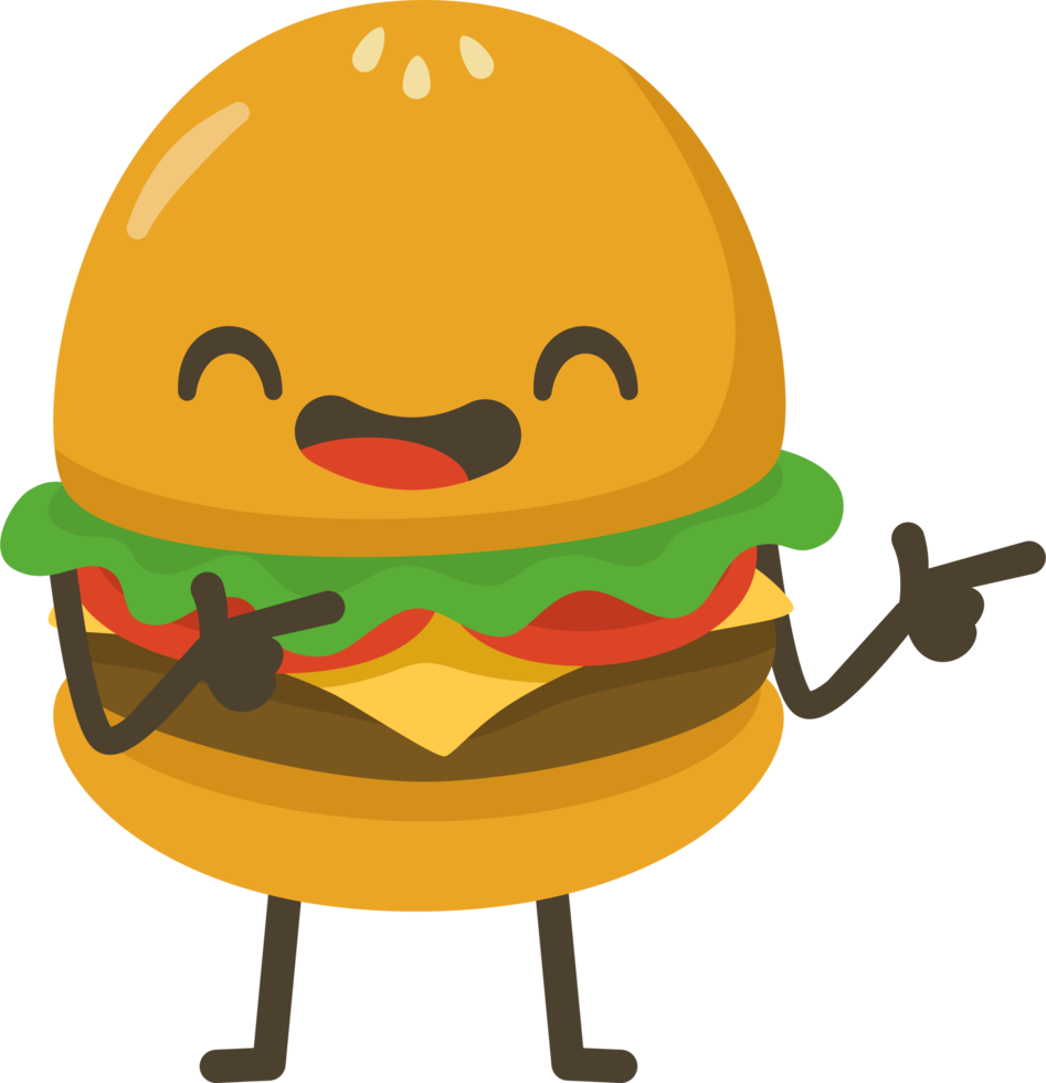 glimlachen Hamburger tekenfilm karakter. png