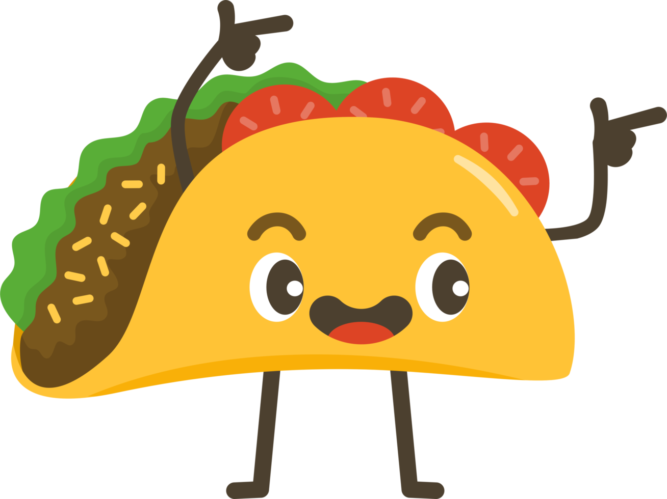 sorridente taco desenho animado personagem. png