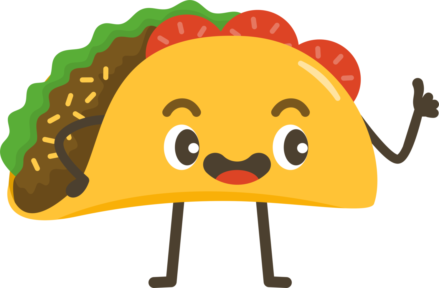 Smiling Taco Cartoon Character. png