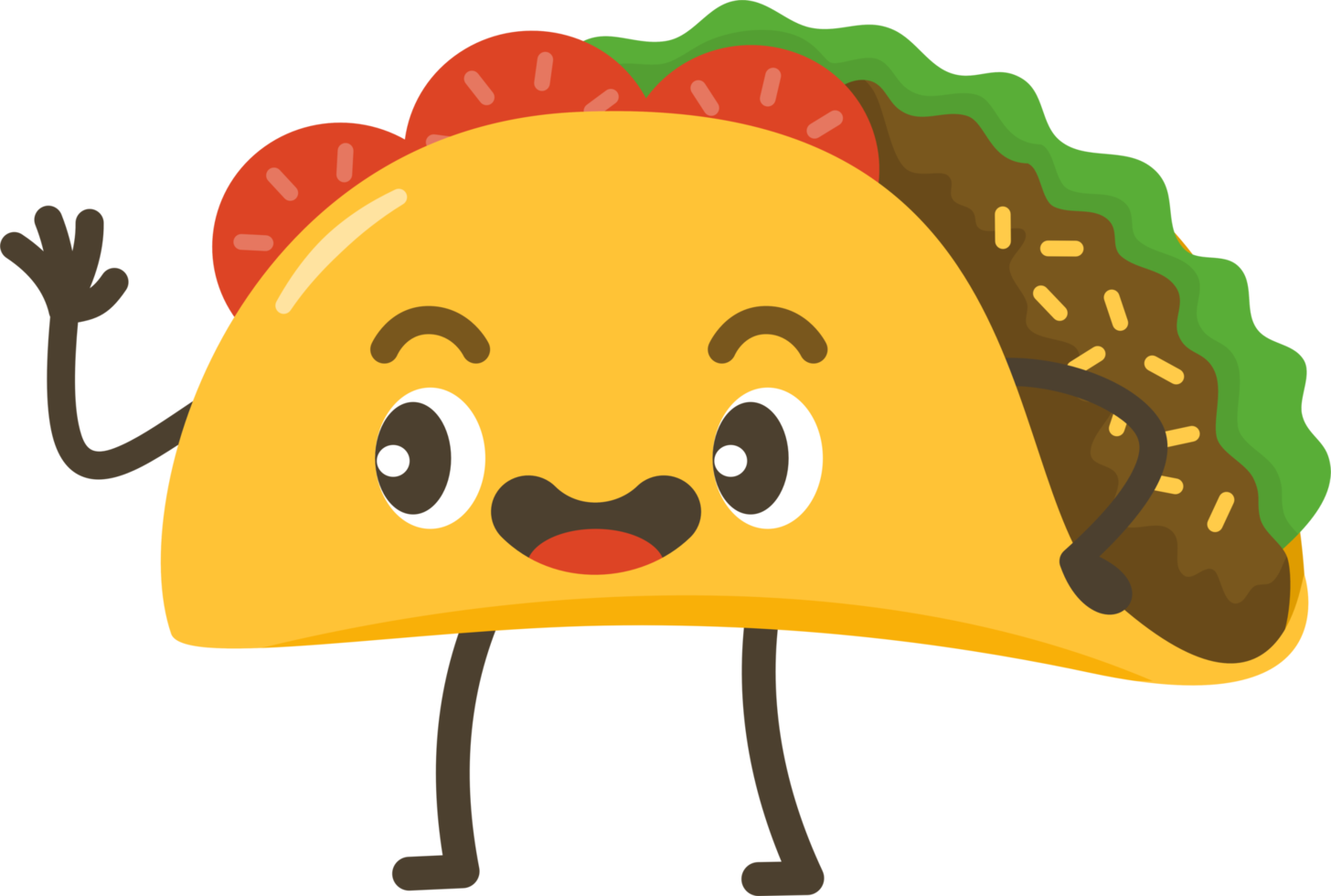 Smiling Taco Cartoon Character. png