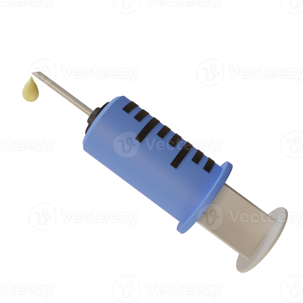 3d Rendern süß Karikatur Illustration von Blau medizinisch Injektion zum ui ux Symbole png