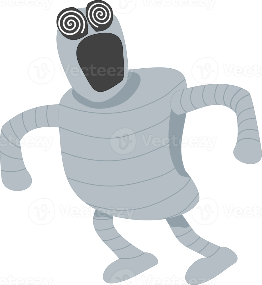 Tin Can Robot Mummy Scream Drawing Illustration png