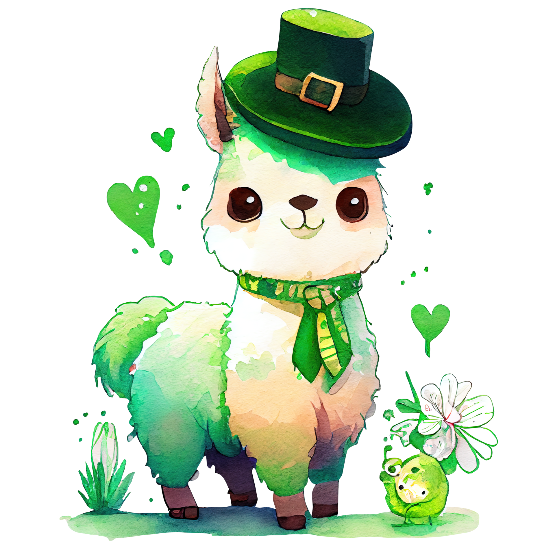 Free watercolor Cute Animals St Patrick's Day 2023 design PNG 19819515 PNG  with Transparent Background