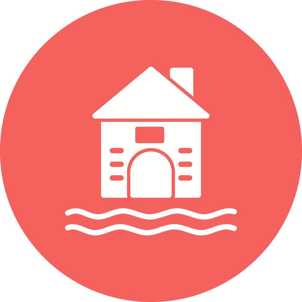 Flooded House Vector Icon