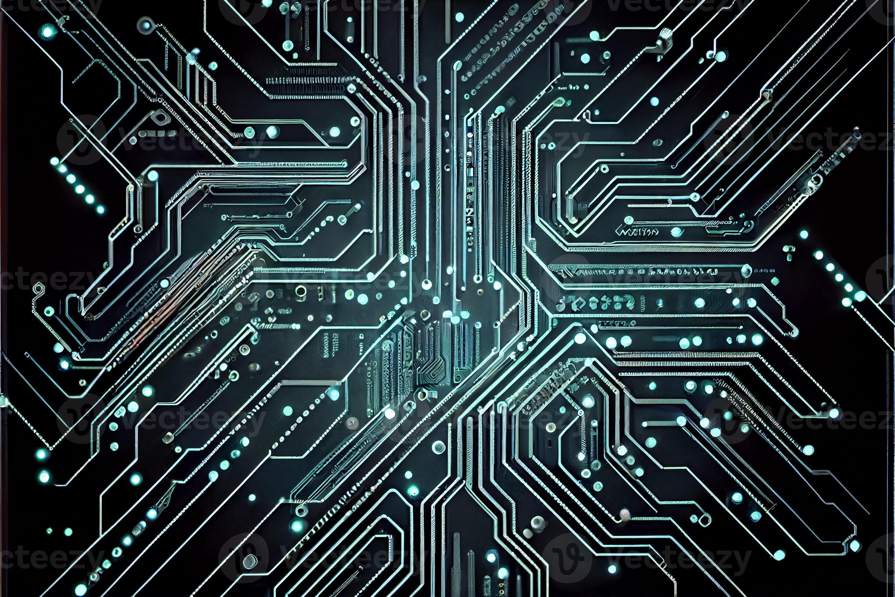 Abstract Electronic Circuit Board Background 3D and illustrations