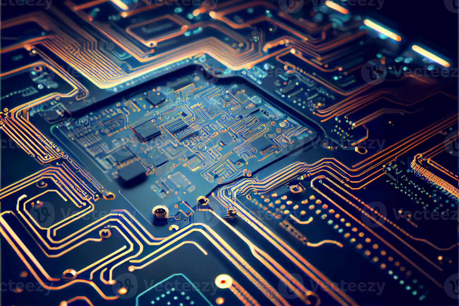 Abstract Electronic Circuit Board Background 3D and illustrations photo