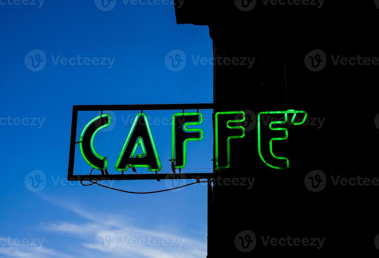Caffe neon light bar sign photo