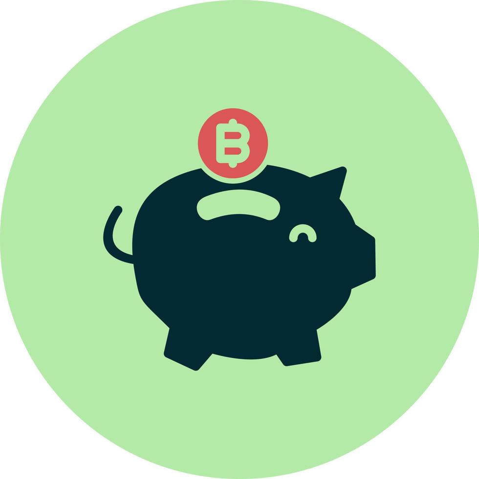 Bitcoin Piggy Bank Vector Icon