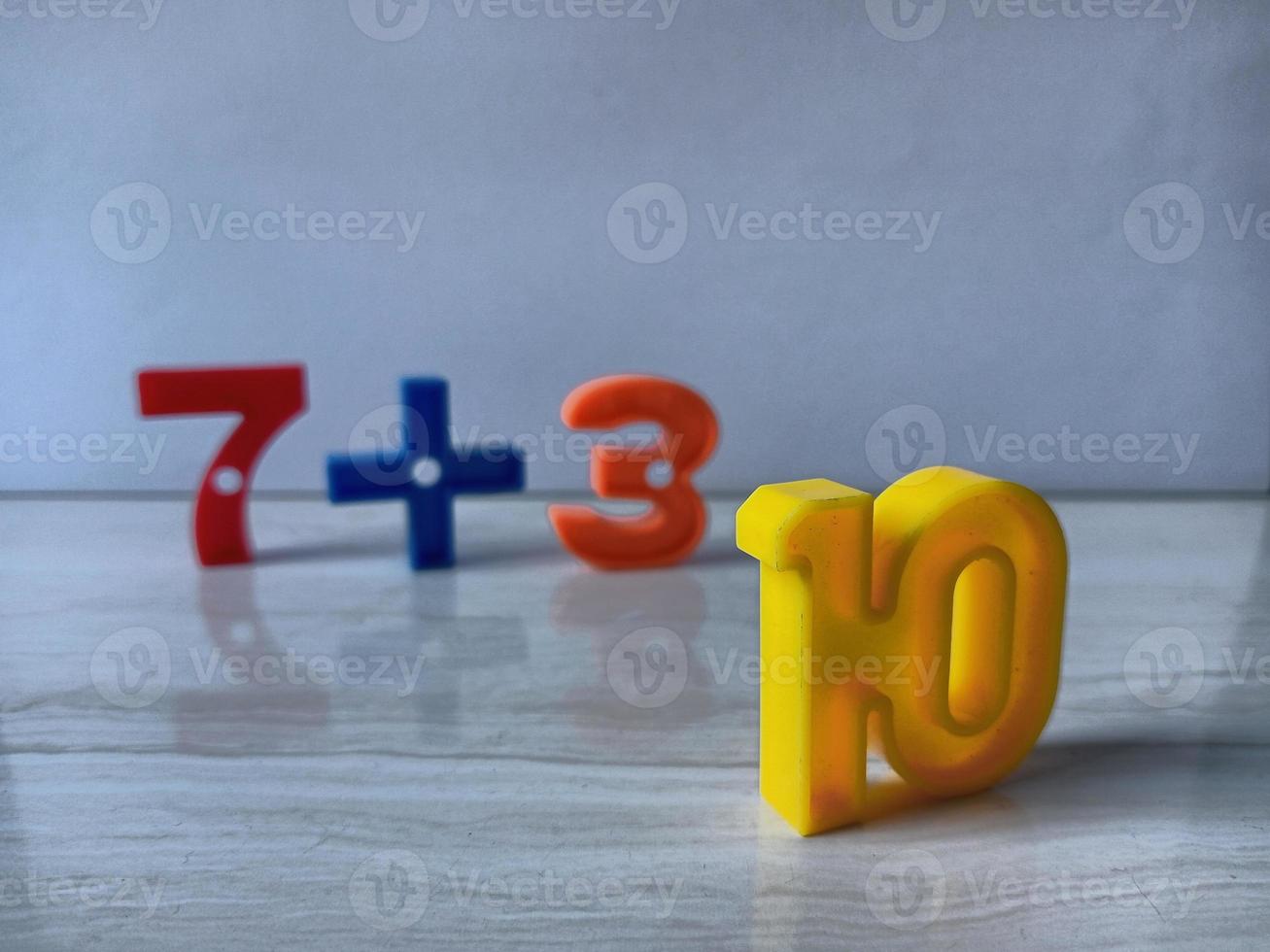 Children toys with colorful numbers photo