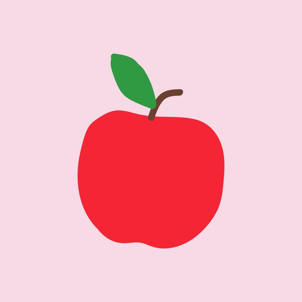 ilustración vector rojo manzana icono