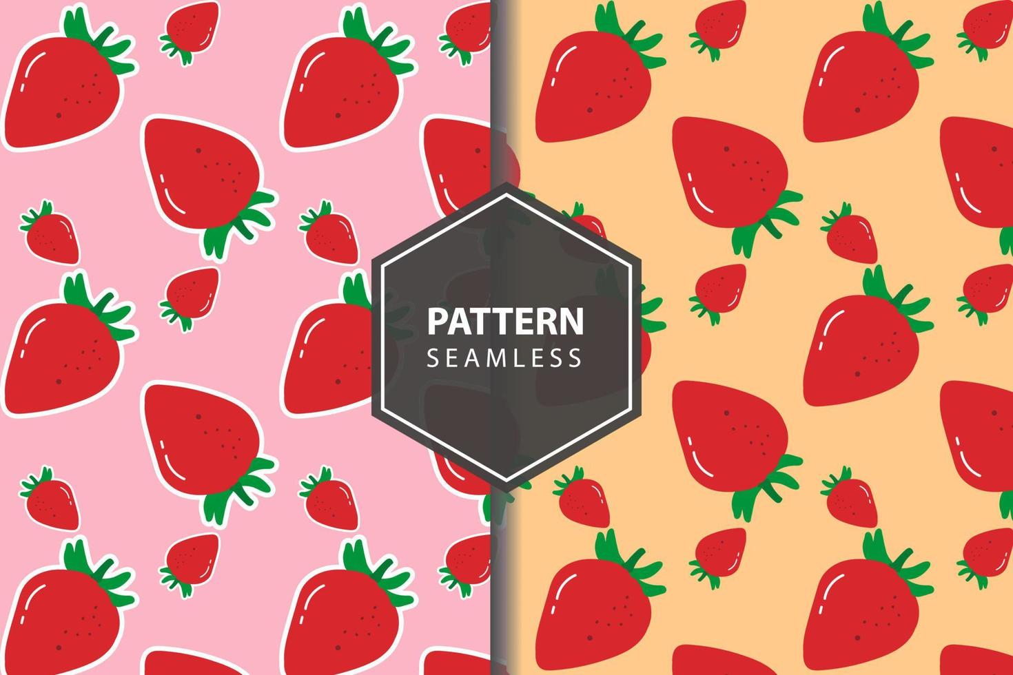 Homemade strawberry jam collection. Paper label and seamless patterns background. Perfect for wallpaper, wrapping paper, textile, package design vector