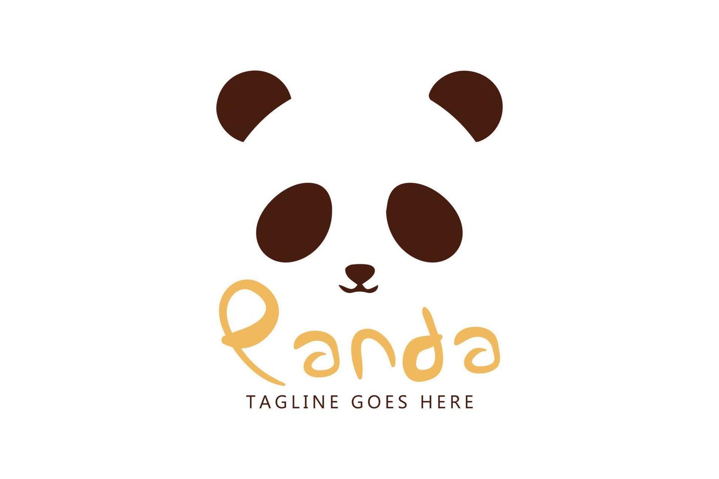 Isolated panda logo cartoon. Animal illustration. vector