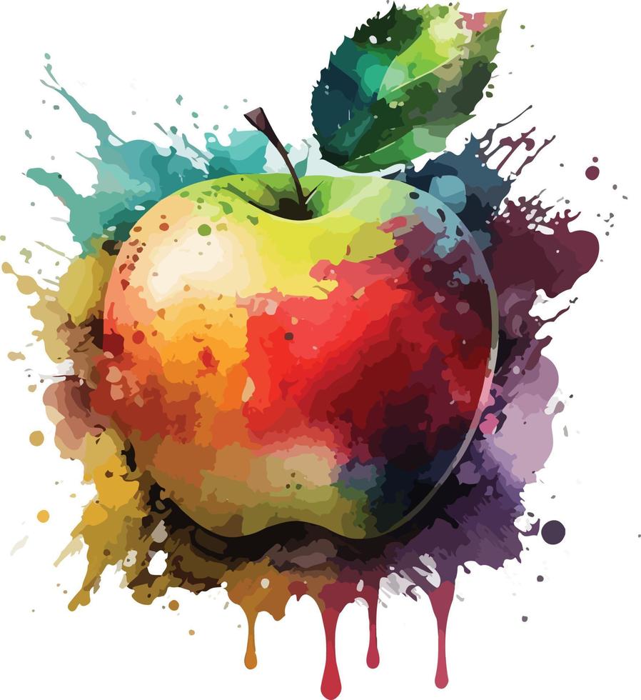 water color colorful fruit vector