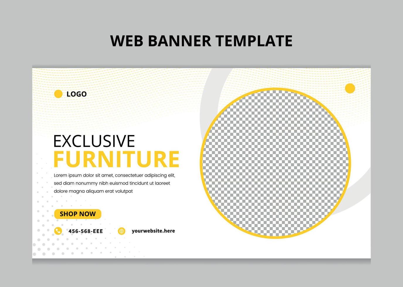 Modern Furniture web banner template. vector