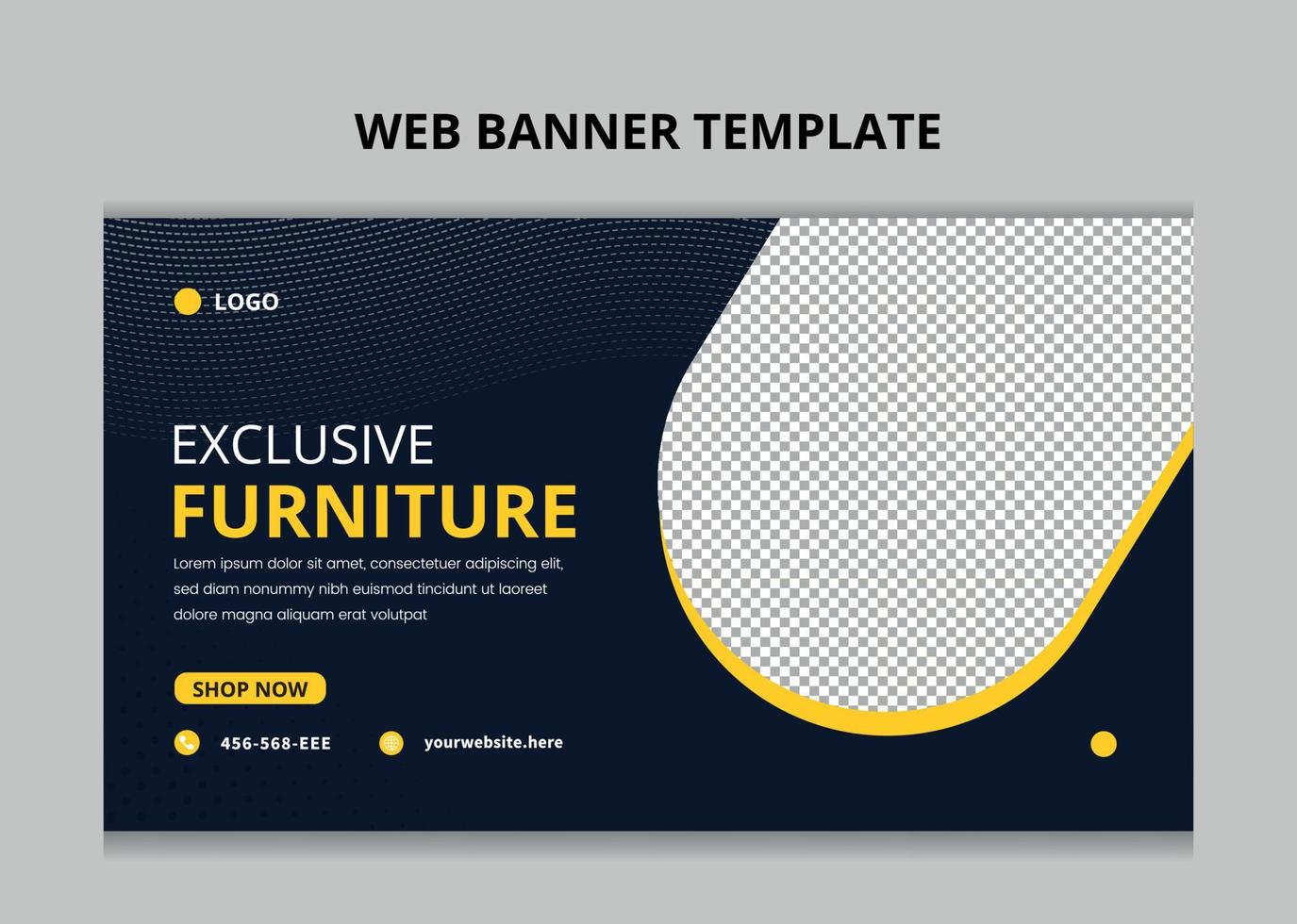 Modern Furniture web banner template. vector