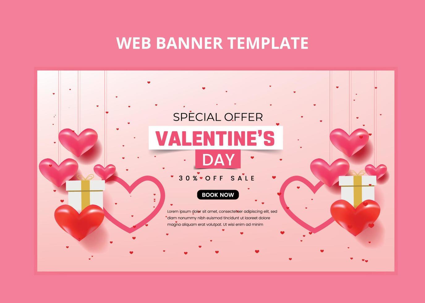 Valentine's day design. Realistic red gifts boxes. Open gift box full of decorative festive object. banner, web poster, flyer, cover. Romantic background vector