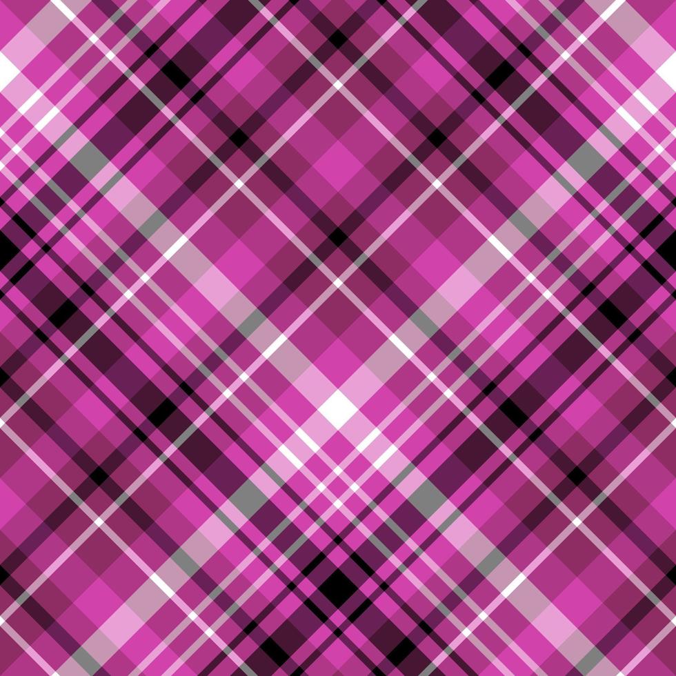 Seamless pattern in bright pink, black and white colors for plaid, fabric, textile, clothes, tablecloth and other things. Vector image. 2