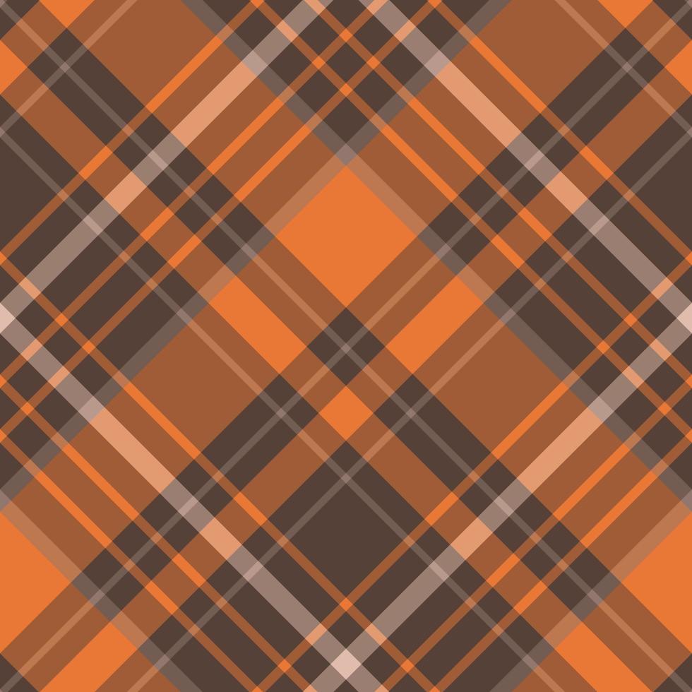 Seamless pattern in stylish brown, beige and orange colors for plaid, fabric, textile, clothes, tablecloth and other things. Vector image. 2