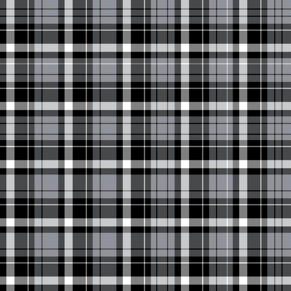 Seamless pattern in black, white and cold gray colors for plaid, fabric, textile, clothes, tablecloth and other things. Vector image.