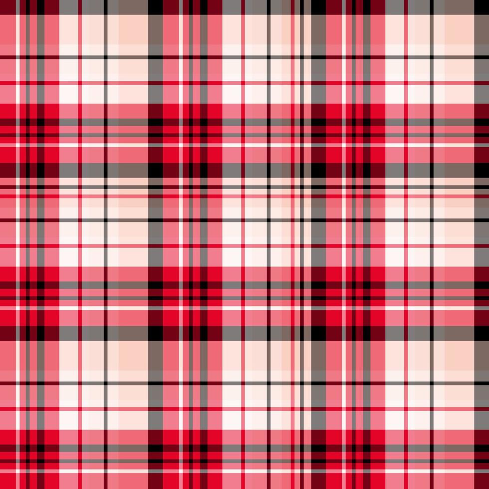 Seamless pattern in red, black and white colors for plaid, fabric, textile, clothes, tablecloth and other things. Vector image.