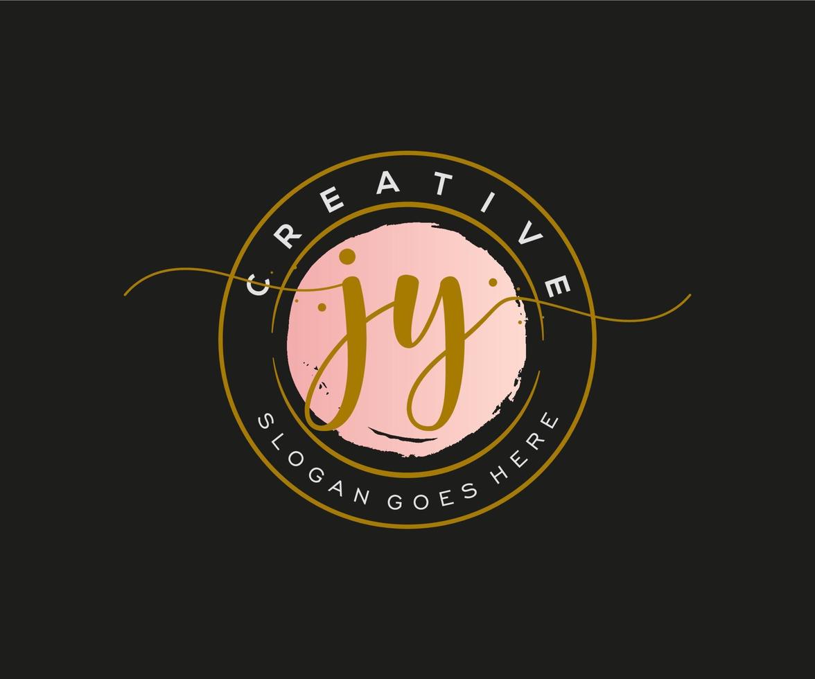 monograma de belleza de logotipo femenino inicial jy y diseño de logotipo elegante, logotipo de escritura a mano de firma inicial, boda, moda, floral y botánica con plantilla creativa. vector