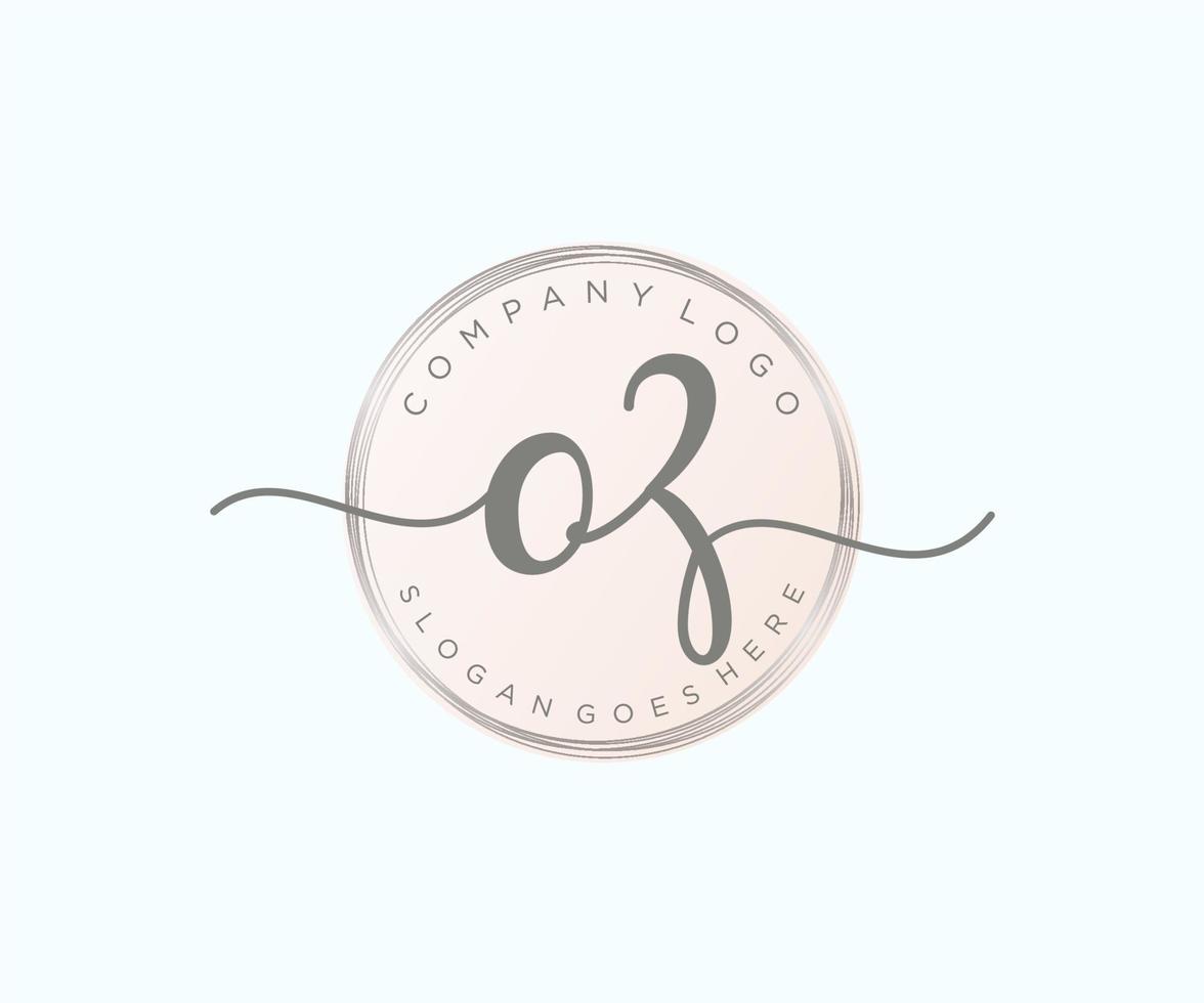 Initial OZ feminine logo. Usable for Nature, Salon, Spa, Cosmetic and Beauty Logos. Flat Vector Logo Design Template Element.