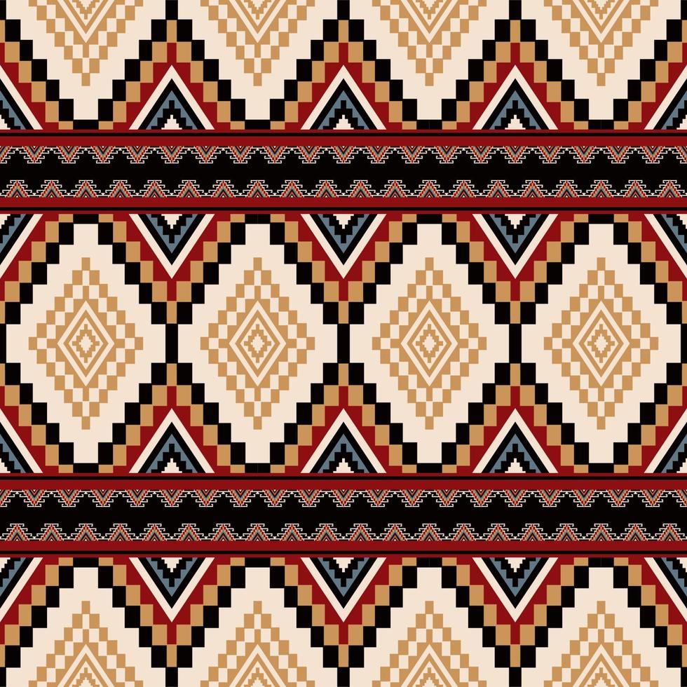 Ethnic tribal geometric pattern. Aztec Kilim geometric square diamond stripes seamless pattern background. Southwest pattern use for fabric, textile, home decoration elements, upholstery, wrap. vector