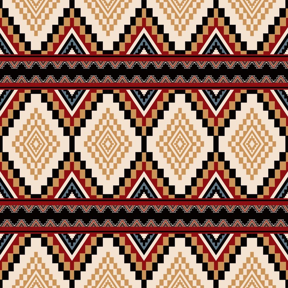 Ethnic tribal geometric pattern. Aztec Kilim geometric square diamond stripes seamless pattern background. Southwest pattern use for fabric, textile, home decoration elements, upholstery, wrap. vector