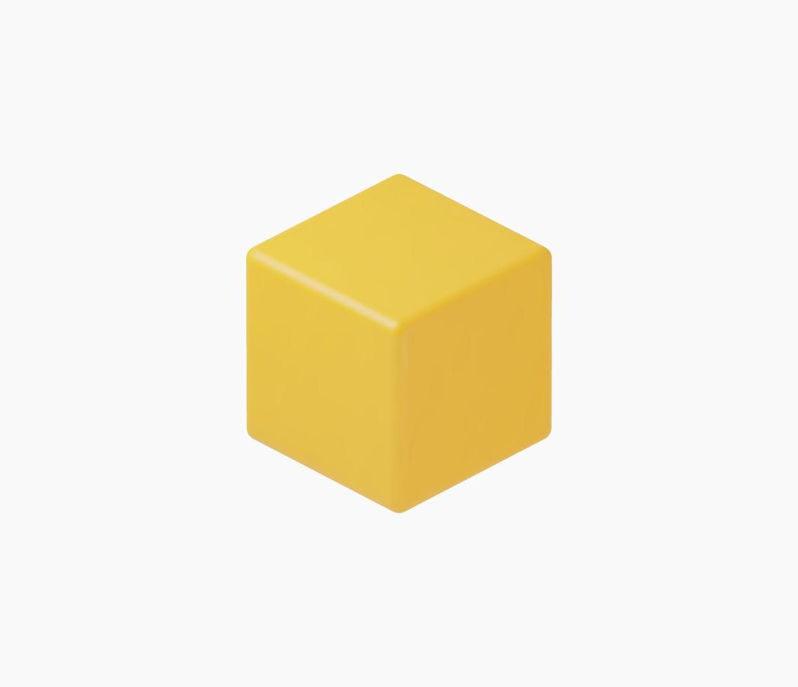 3d Realistic Cube icon vector illustration