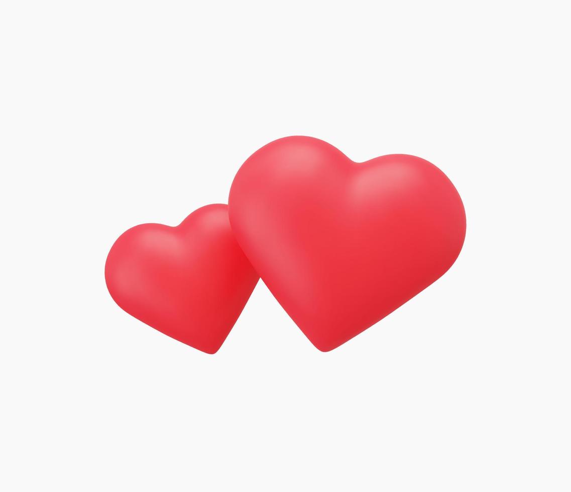 3d Realistic Heart or Love Icon vector illustrations.