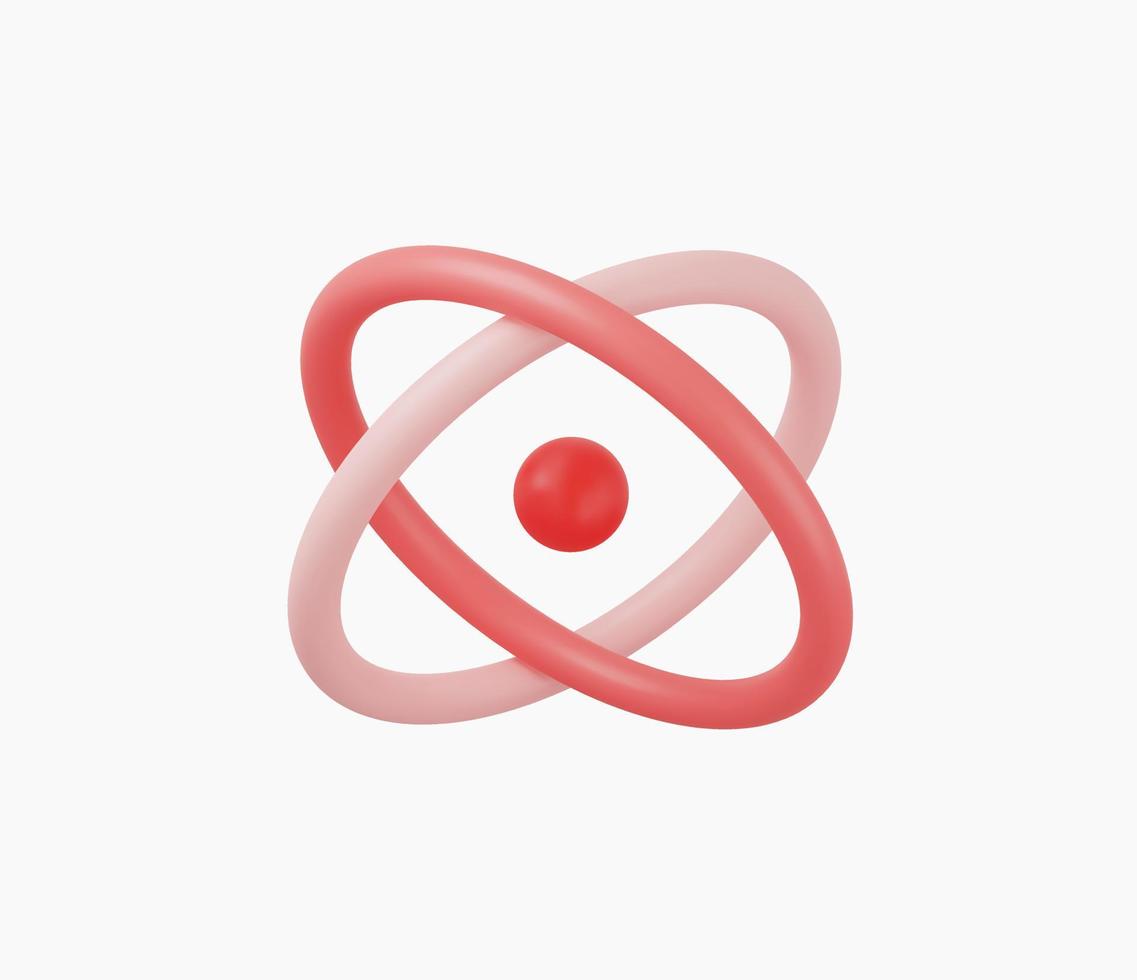 3d Realistic Atom icon vector Illustration